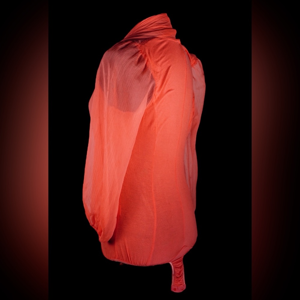 Valiant Paris Red Wrap-Style Bodysuit Blouse – Size M - Picture 5 of 17